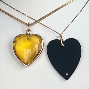 Ginette  Black onyx Heart Pendant